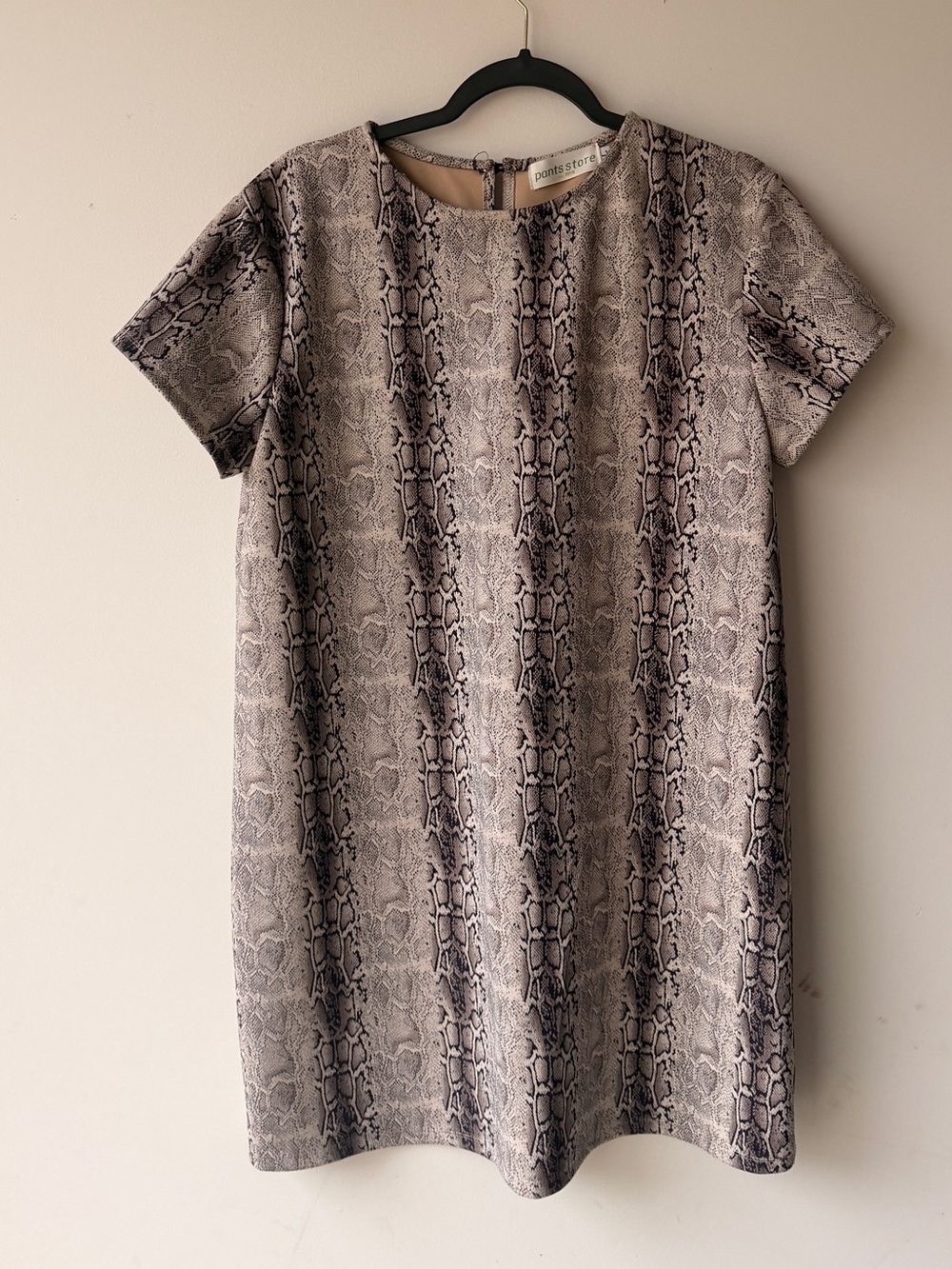 Grey Snake-Print Shift Dress